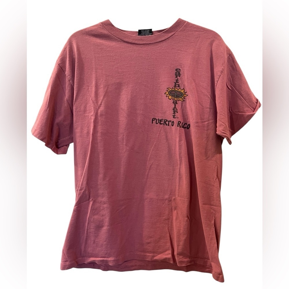 Earth Alert Puerto Rico Women’s Short Sleeve Pink T Shirt Size: Large